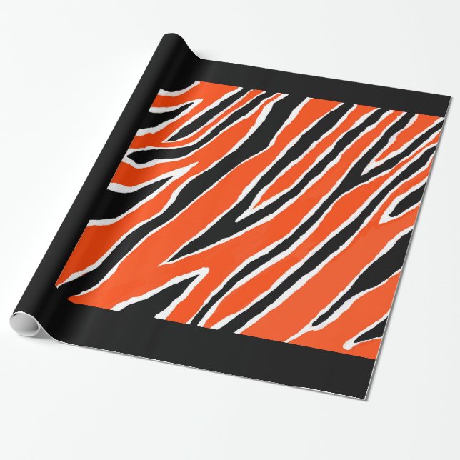 Tigerumpfpapier - orange/schwarz geschenkpapier (Ungerollt)