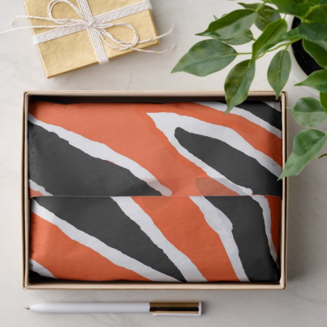 Tigerumpfpapier - orange/schwarz seidenpapier (Geschenk)