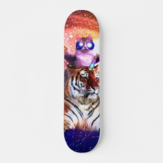 Tigerunikorin mit einer Raumanschette Skateboard (Vorne)