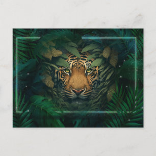 Tigerverstecken in Foliage Postkarte