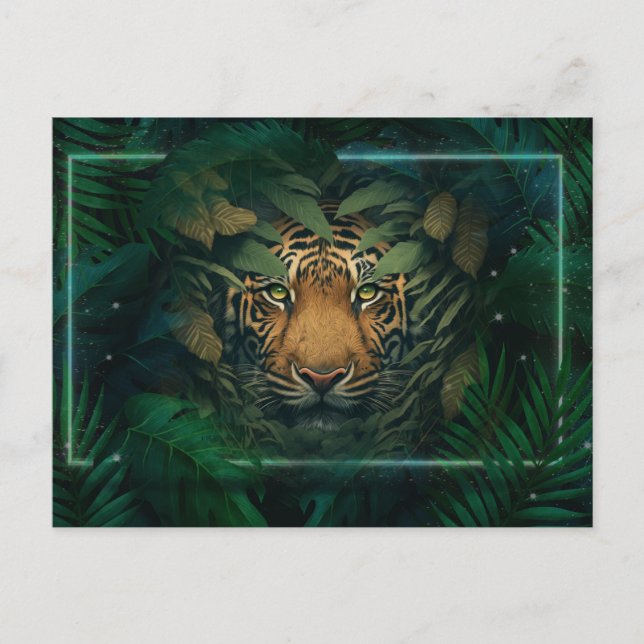 Tigerverstecken in Foliage Postkarte (Vorderseite)