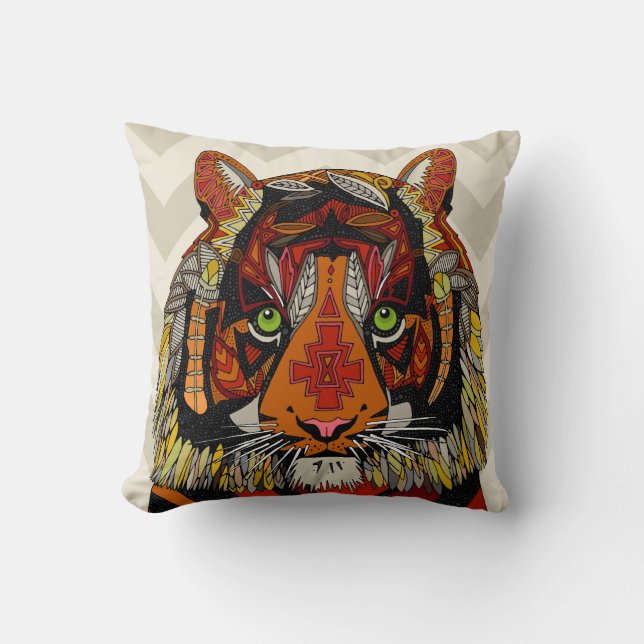 Tigerwache Zickzack Kissen (Vorderseite)