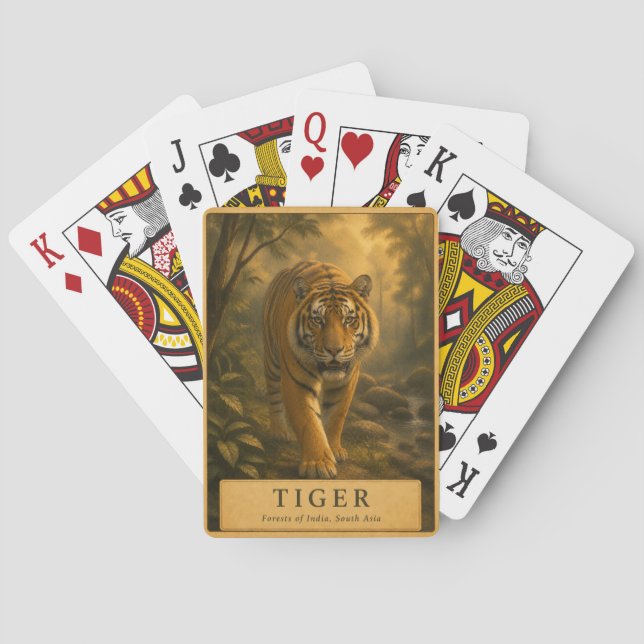 Tigerwälder Indiens VINTAGE Spielkarten (Rückseite)
