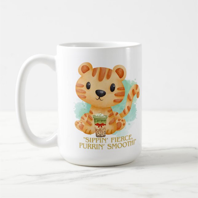 Tigerziffer Cartoon Kaffeetasse (Links)