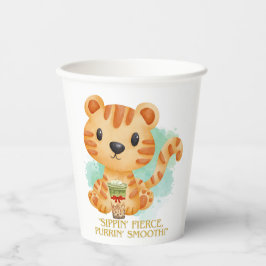 Tigerziffer Cartoon Pappbecher