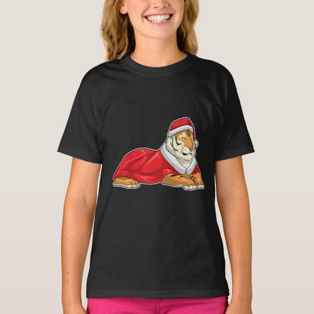 Tigger-Weihnachtsmann-Mütze T-Shirt (Vorderseite)