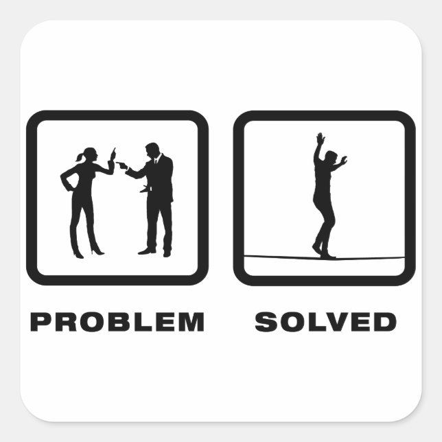 Tightrope Walking Quadratischer Aufkleber (Vorderseite)