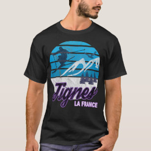 Tignes France French Alps Ski Resort Snowboarden  T-Shirt