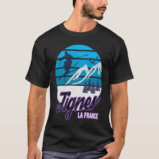 Tignes France French Alps Ski Resort Snowboarding  T-Shirt (Vorderseite)