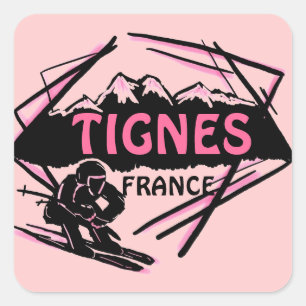 Tignes France rosa Logo Art Aufkleber