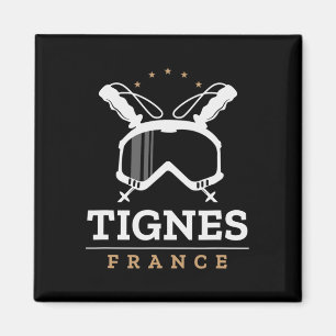 Tignes France Ski Resort Vintag Skifahren Snowboar Magnet