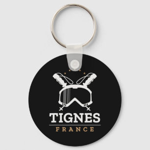 Tignes France Ski Resort Vintag Skifahren Snowboar Schlüsselanhänger