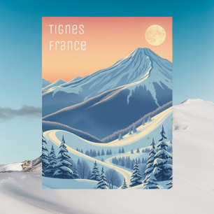 Tignes France ski urlaub modern Postcard Postkarte