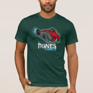Tignes Frankreich Typen Snowboardert-stück T-Shirt
