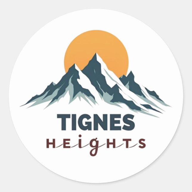 Tignes Heights Berg Runder Aufkleber (Vorderseite)