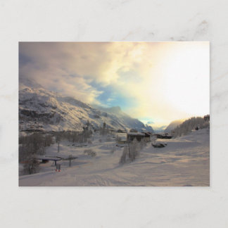 Tignes Les Bois Winter Sunrise Postkarte