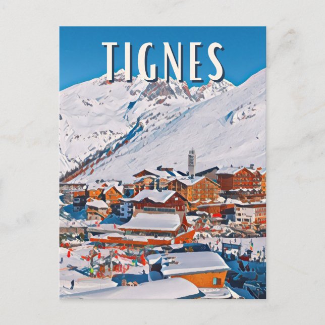 Tignes Skistation Postkarte (Vorderseite)