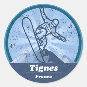 Tignes Snowboard - Skistation Runder Aufkleber