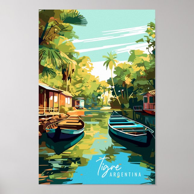 Tigre Argentina vintage travel Illustration Poster (Vorne)