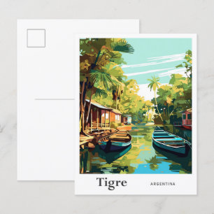Tigre Argentinien Kunst Vintage Reiseillustration Postkarte