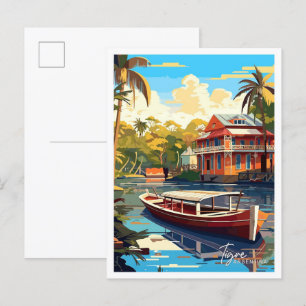 Tigre Argentinien Reise Vintage-Illustration Postkarte