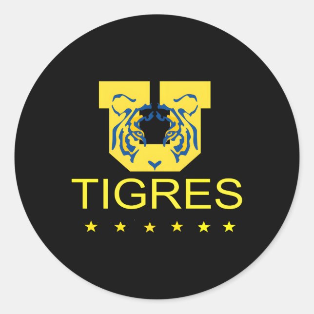 Tigres Team Futbol Soccer Uanl Monterrey Runder Aufkleber (Vorderseite)