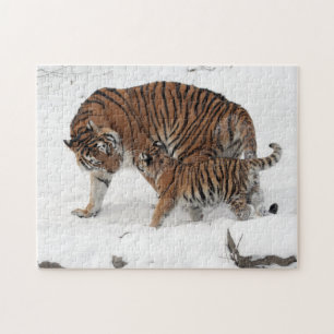 Tigress and Cube im Schnee Puzzle