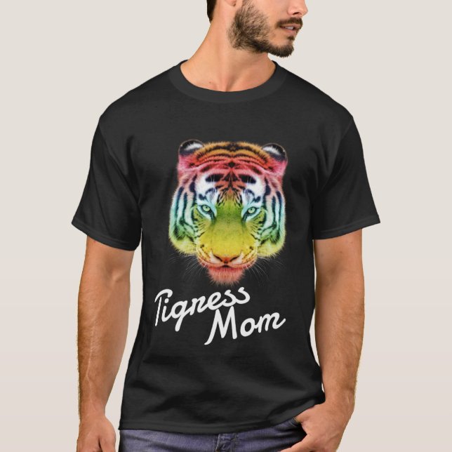 Tigress Mom Rainbow Tiger T-Shirt (Vorderseite)
