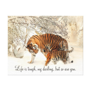 Tigress und CUB "Leben ist stark, mein süßes… " Leinwanddruck