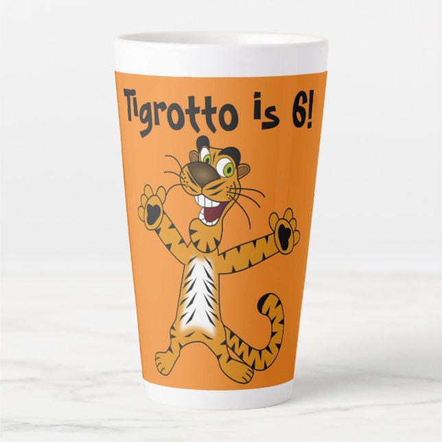 Tigrotto ist 6 Geburtstagskinder Milchtasse (Vorderseite)
