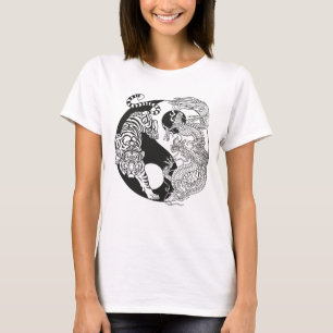 Tigwr gegen Drache. Yin Yang-Symbol T-Shirt