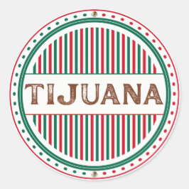 Tijuana City Pride Emblem – Mexikanische Identität Runder Aufkleber