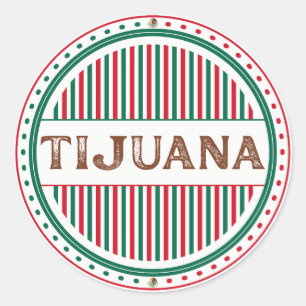 Tijuana City Pride Emblem – Mexikanische Identität Runder Aufkleber
