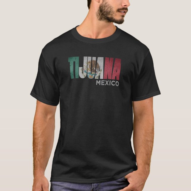 Tijuana Mexico Flag Mexikanisches Roots MEX Airpor T-Shirt (Vorderseite)