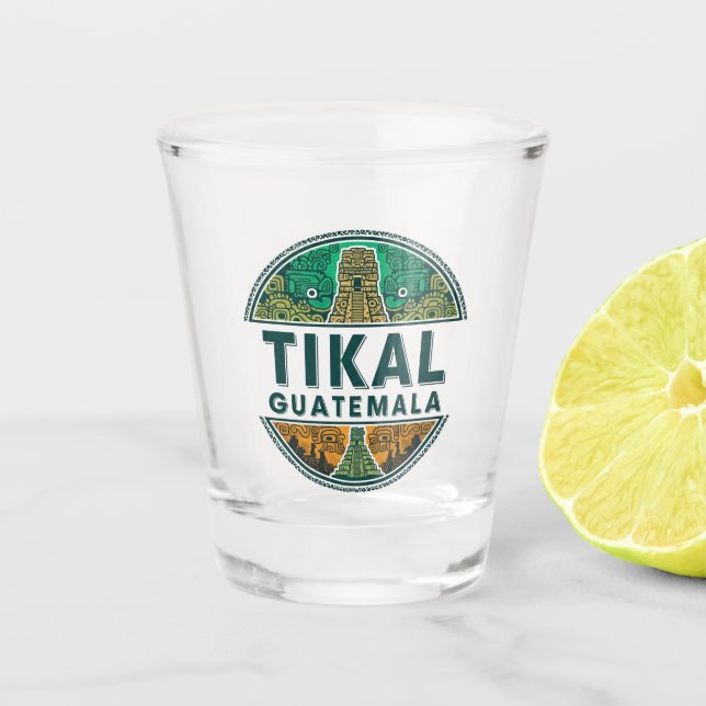 Tikal Guatemala Reisen Schnapsglas (Vorderseite)