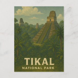 Tikal National Park Vintag Journey Postkarte