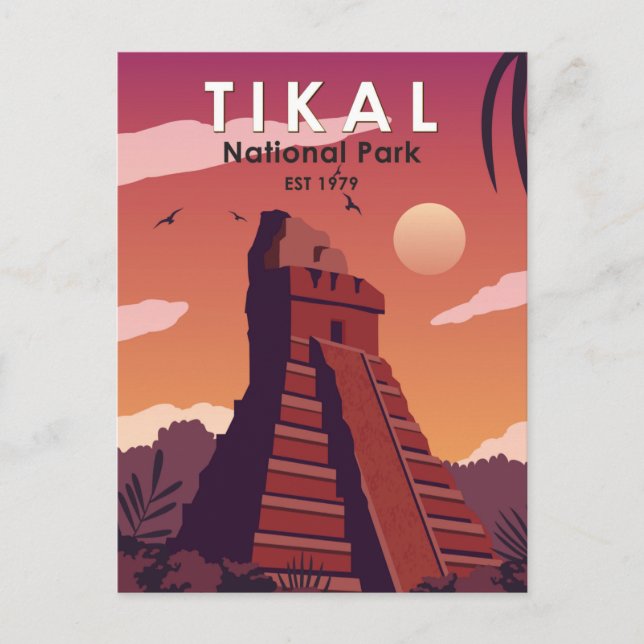 Tikal Nationalpark Guatemala Vintag Postkarte (Vorderseite)