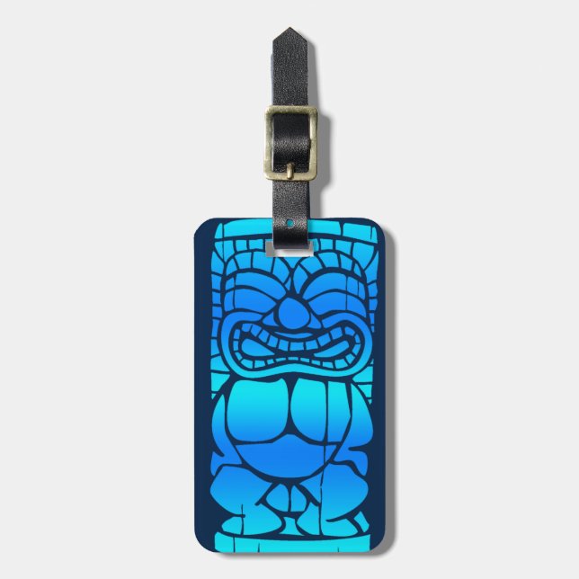 Tiki Ailani hawaiische Gepäckanhänger (Vorderseite vertikal)