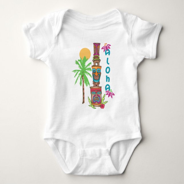 Tiki Aloha Baby Strampler (Vorderseite)