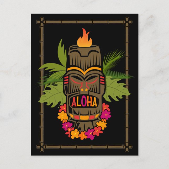 Tiki Aloha Postkarte (Vorderseite)