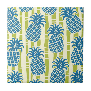 Tiki-Ananas-Bambus-Streifen-Muster Fliese
