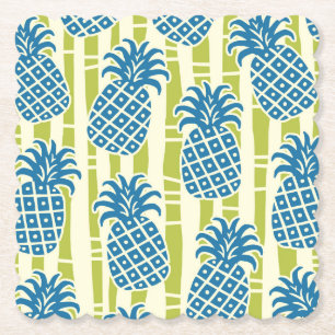 Tiki-Ananas-Bambus-Streifen-Muster Untersetzer