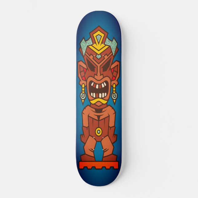 Tiki Angry Rotting Teeth Totem Skateboard (Vorderseite)