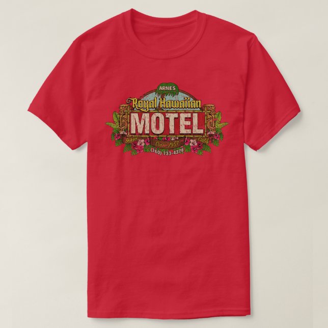 Tiki Arnes Royal Hawaiian Motel 1957 T-Shirt (Design vorne)