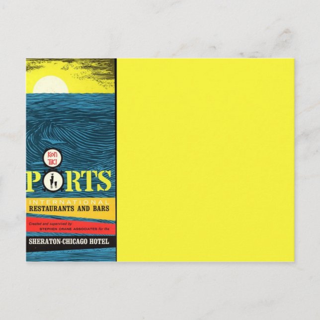 Tiki aus der Vintagen Mitte des Jahrhunderts Postkarte (Vorderseite)