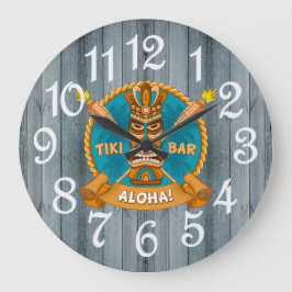Tiki Bar Aloha Große Wanduhr