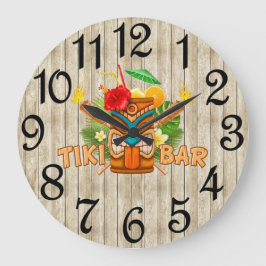 Tiki Bar Beige Acrylwand-Uhr Große Wanduhr