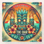 Tiki Bar Glass Untersetzer<br><div class="desc">Mit diesem Tiki Bar - Chill & Sip Glas Untersetzer können Sie Ihren Bar tropischen Spaß machen! Dieser elegante und funktionale Untersetzer mit einer kühnen Tisis-Maske mit leuchtenden Augen, lebhaften Hibiskus-Blume, flackernden Tiki-Fackeln und einer atemberaubenden Sonnenuntergangskulisse bringt die Inselvibes zu jedem Drink. Aus hochwertigem Temperglas gefertigt, bietet es einen eleganten,...</div>
