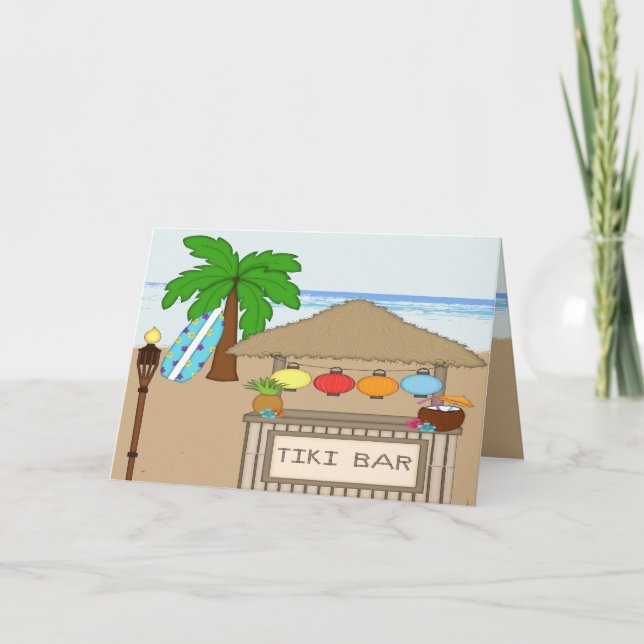 Tiki Bar Greeting Cards Karte (Vorderseite)
