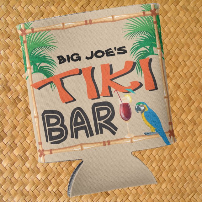 Tiki Bar mit Namen Papageienpalmen Cooler Dosenkühler (Von Creator hochgeladen)